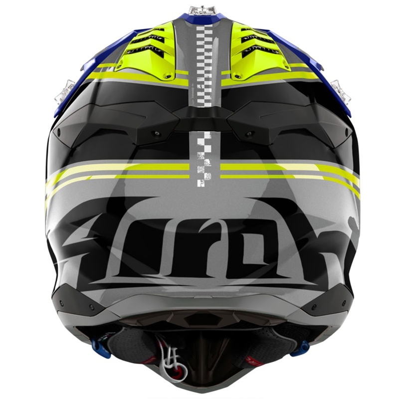 Casco da motocross Airoh Aviator 3 Hima blu lucido