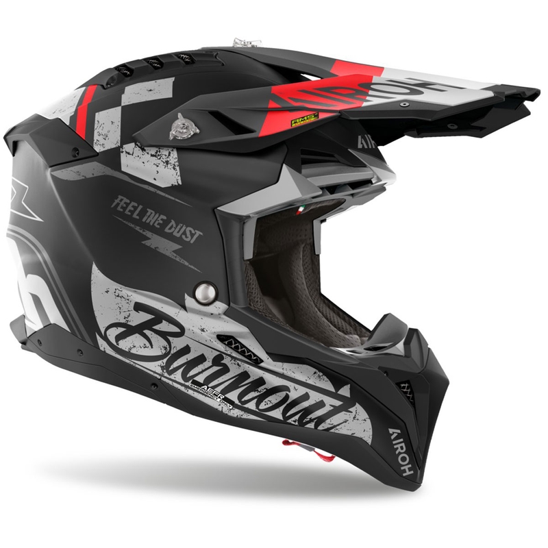 Casco da motocross Airoh Aviator 3 Burnout nero opaco