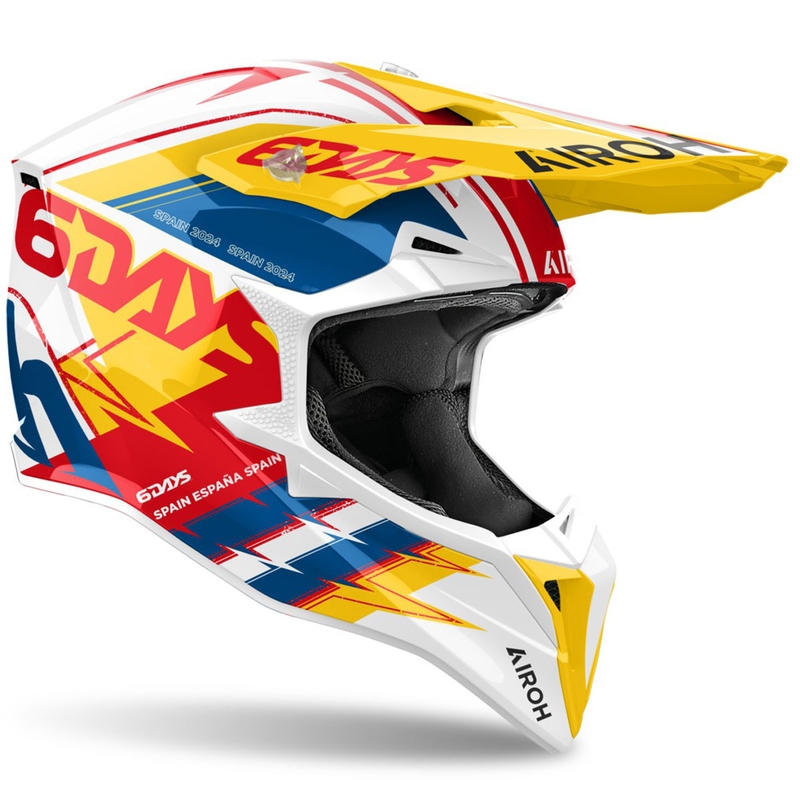 Casco da motocross Airoh Wraaap Six Days Spagna lucido multicolore