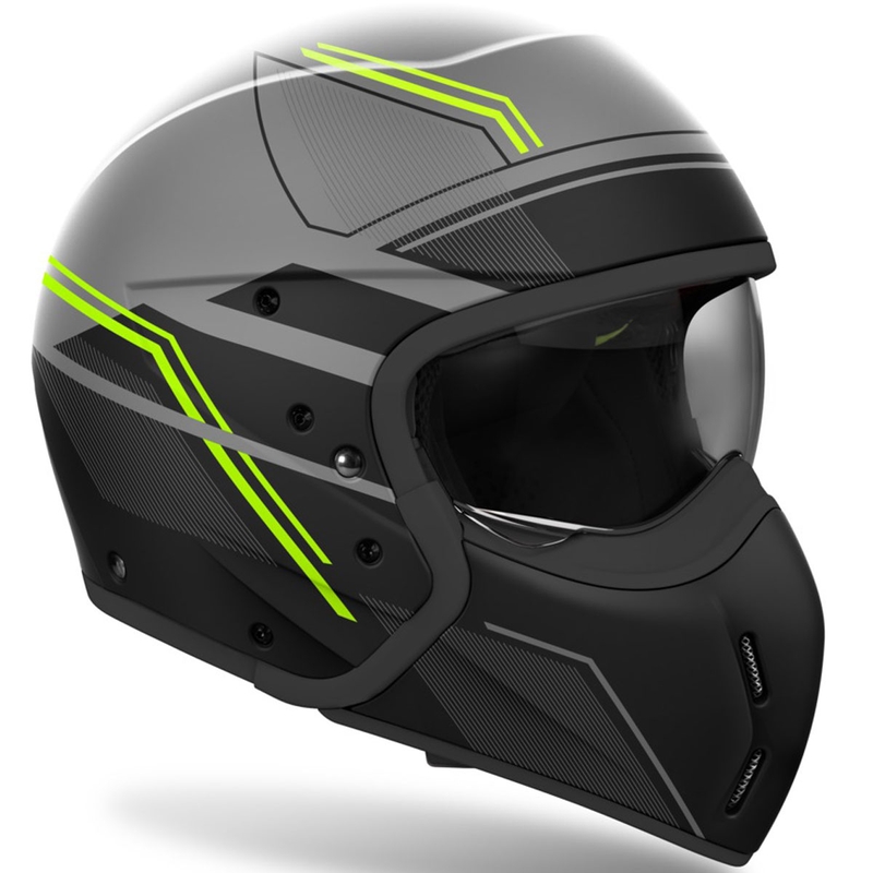 Casco moto modulare Airoh J110 Slim giallo opaco