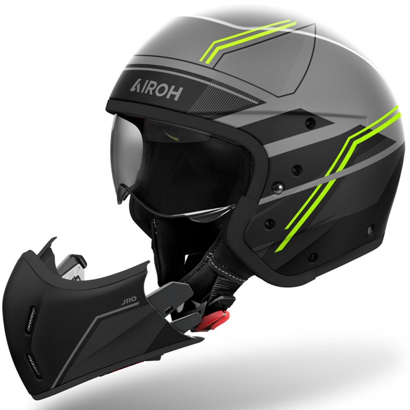 Casco moto modulare Airoh J110 Slim giallo opaco