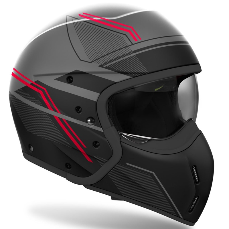 Casco moto modulare Airoh J110 Slim rosso opaco