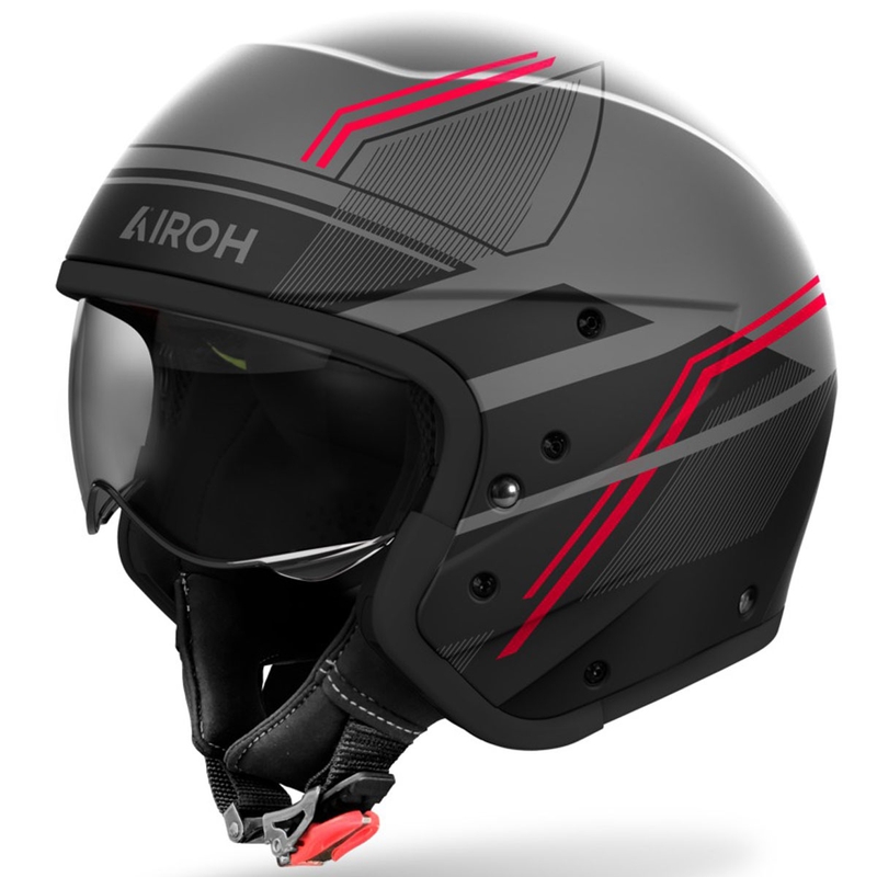 Casco moto modulare Airoh J110 Slim rosso opaco