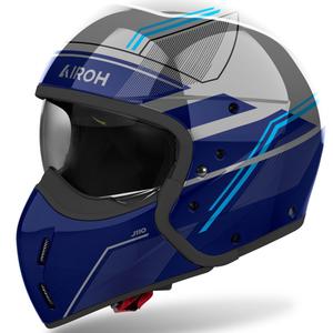 Casco moto modulare Airoh J110 Slim blu lucido