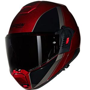 Casco moto apribile Nolan N120-1 Verniciatura Speciale N-COM 344 nero-rosso