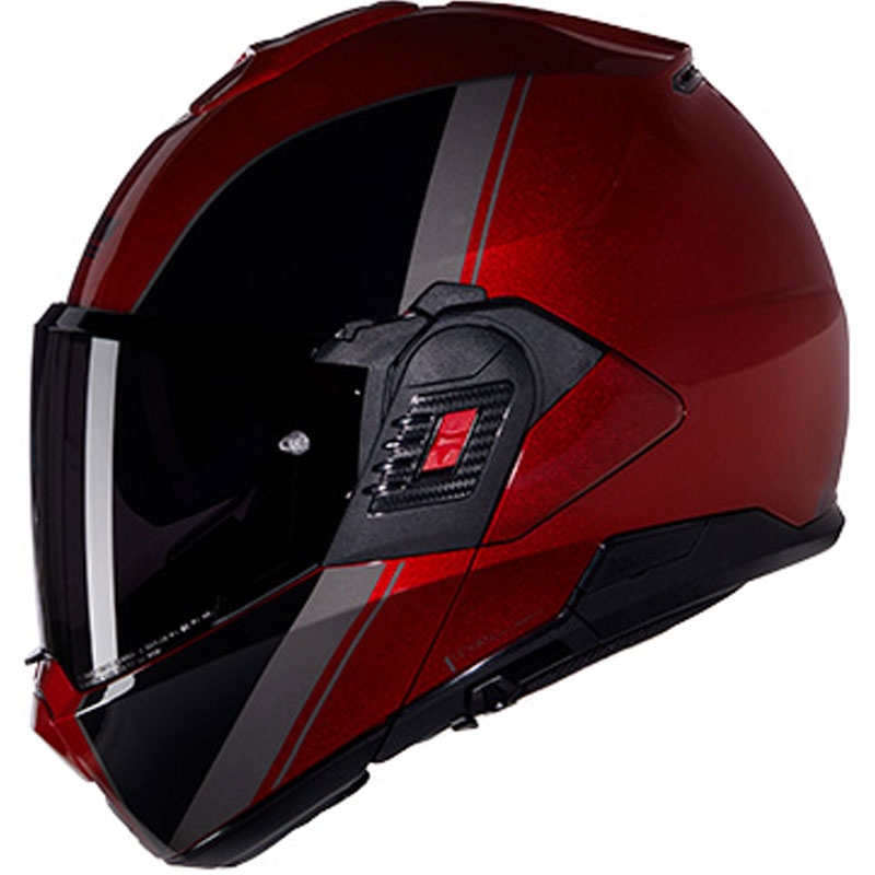 Casco moto apribile Nolan N120-1 Verniciatura Speciale N-COM 344 nero-rosso