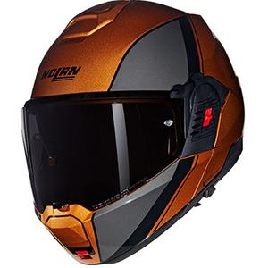 Casco moto apribile Nolan N120-1 Verniciatura Speciale N-COM 342 ocra-nero