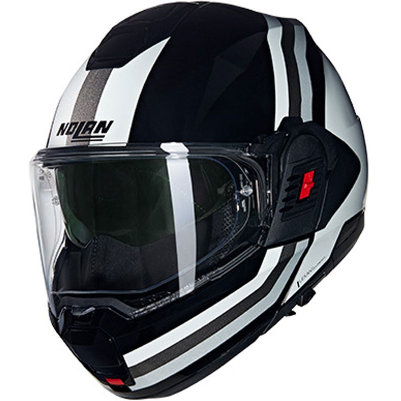 Casco moto apribile Nolan N120-1 Lineo N-COM 348 nero-bianco-argento