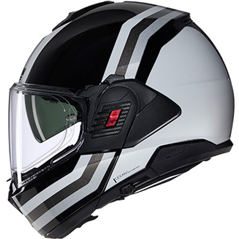 Casco moto apribile Nolan N120-1 Lineo N-COM 348 nero-bianco-argento