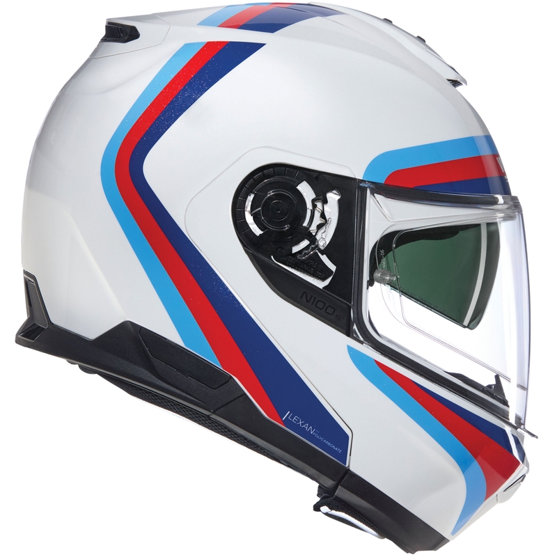 Casco moto apribile Nolan N100-6 Assoluto N-COM 347 bianco-rosso-blu