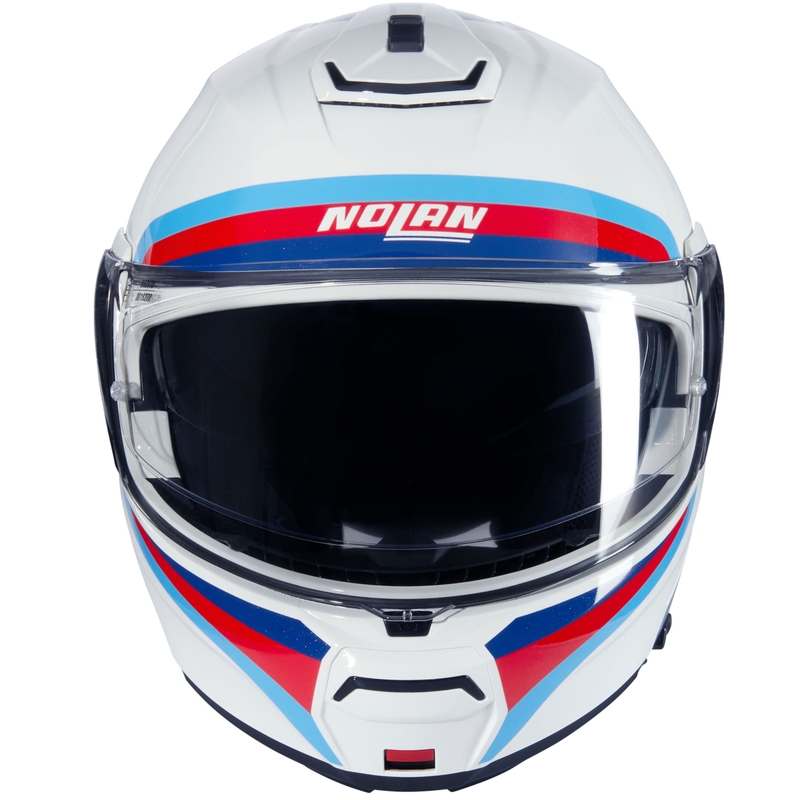 Casco moto apribile Nolan N100-6 Assoluto N-COM 347 bianco-rosso-blu