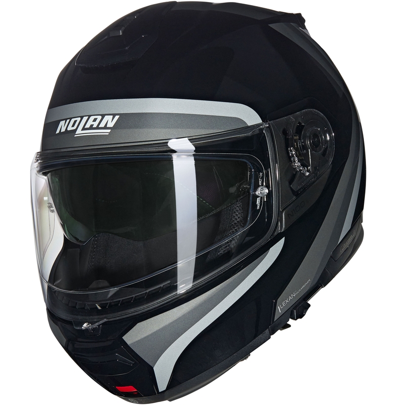 Casco moto apribile Nolan N100-6 Assoluto N-COM 349 nero-grigio