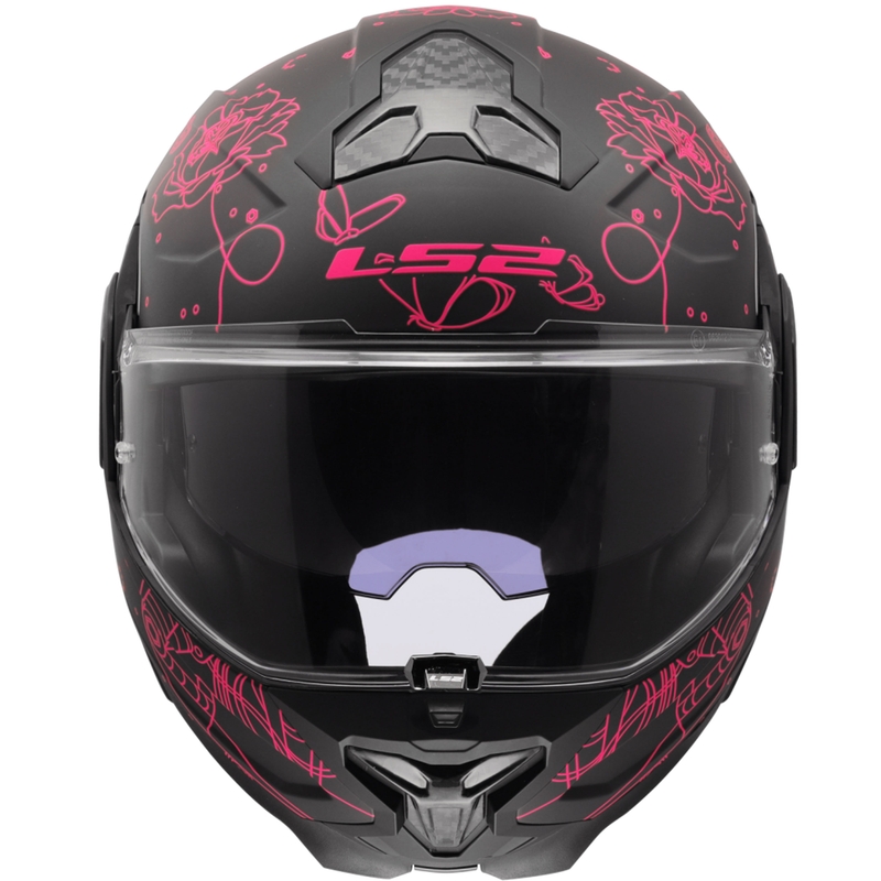 Casco moto flip-up LS2 FF910 Advant II Sophia nero-rosa
