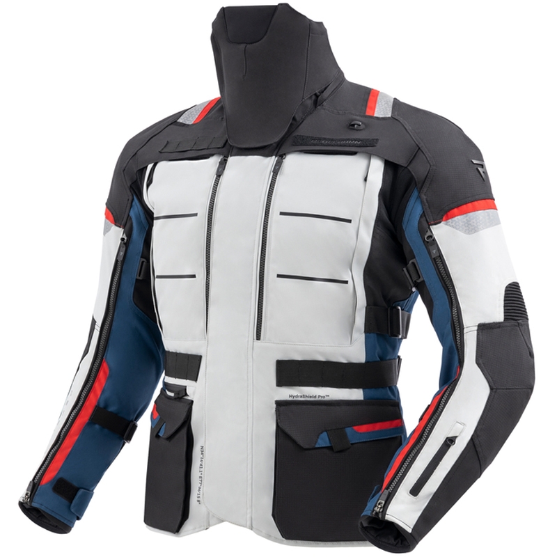 Giacca da moto Rebelhorn Cubby V blu-grigio-rosso