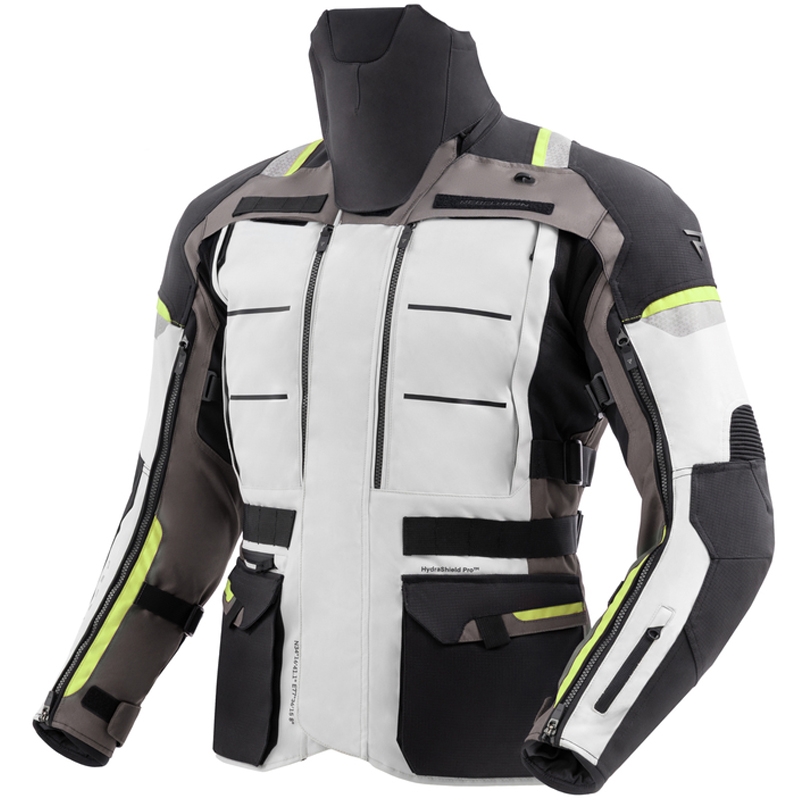 Giacca da moto Rebelhorn Cubby V nera-grigia-giallo fluo