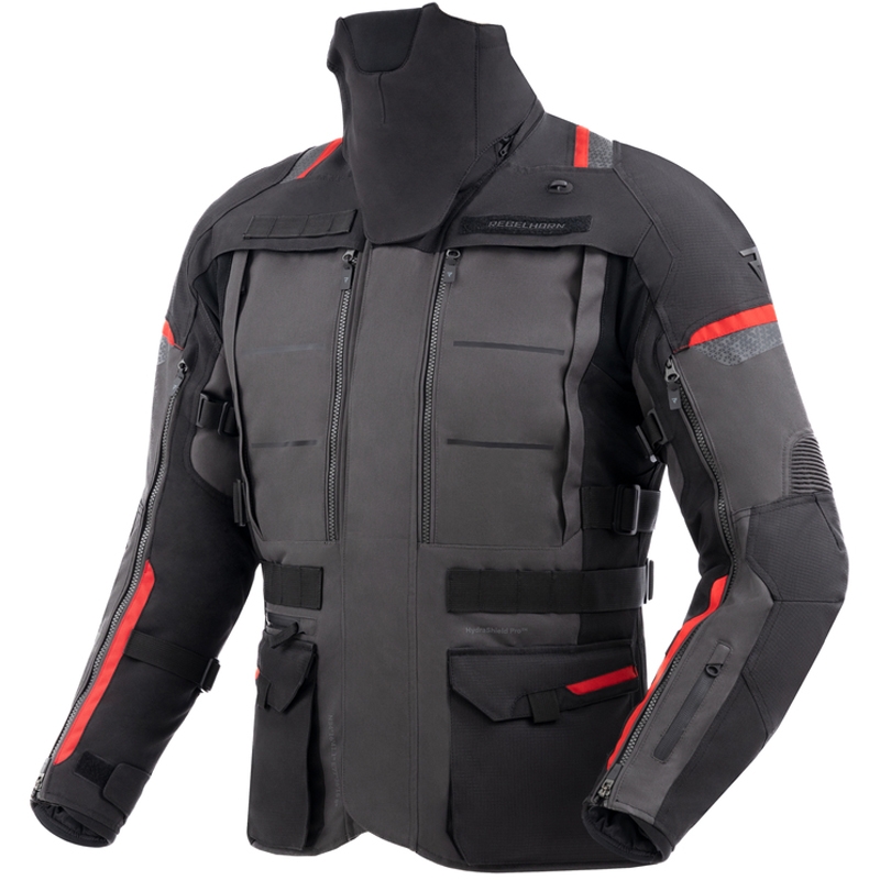 Giacca da moto Rebelhorn Cubby V nero-antracite-rosso