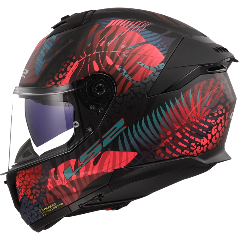 LS2 FF808 Stream II Jungle Casco moto integrale nero-rosa-blu