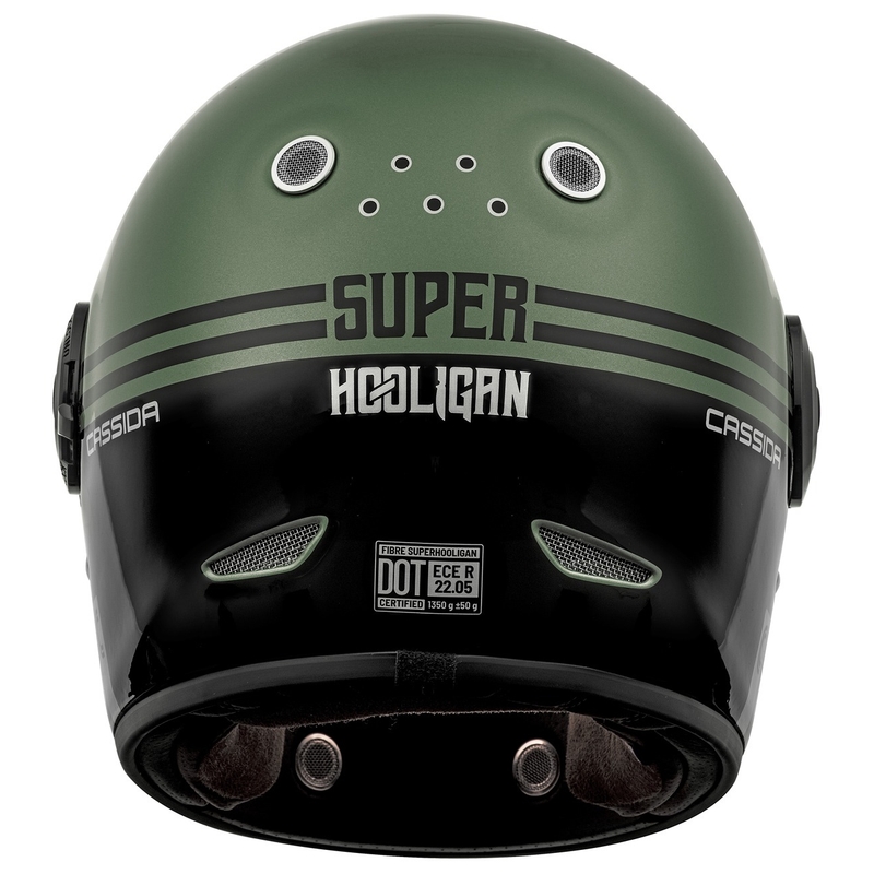 Casco integrale da moto Cassida Fibre Super Hooligan nero-verde in offerta - II. qualità