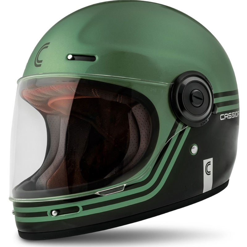 Casco integrale da moto Cassida Fibre Super Hooligan nero-verde in offerta - II. qualità