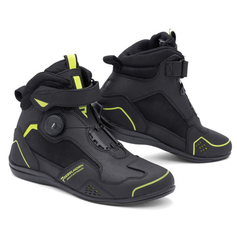 Stivali da moto Rebelhorn Spark II nero-giallo fluo - 2a qualità - II. qualità