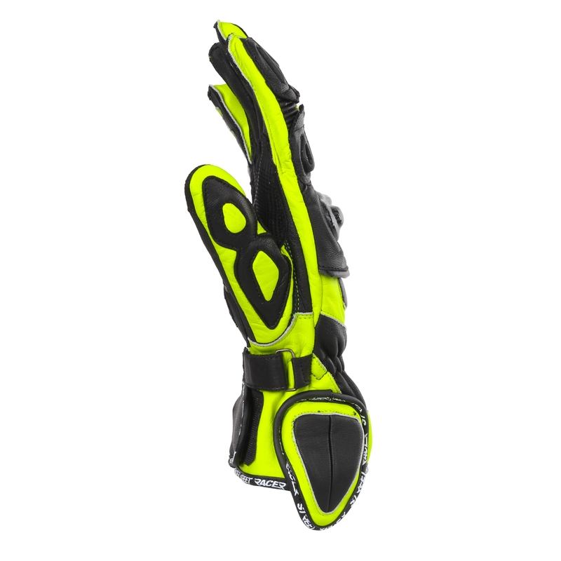 Guanti da moto Street Racer Virus 2 nero-giallo fluo - II. qualità
