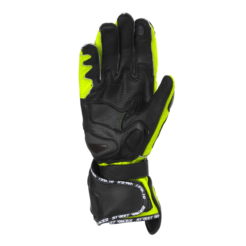 Guanti da moto Street Racer Virus 2 nero-giallo fluo - II. qualità
