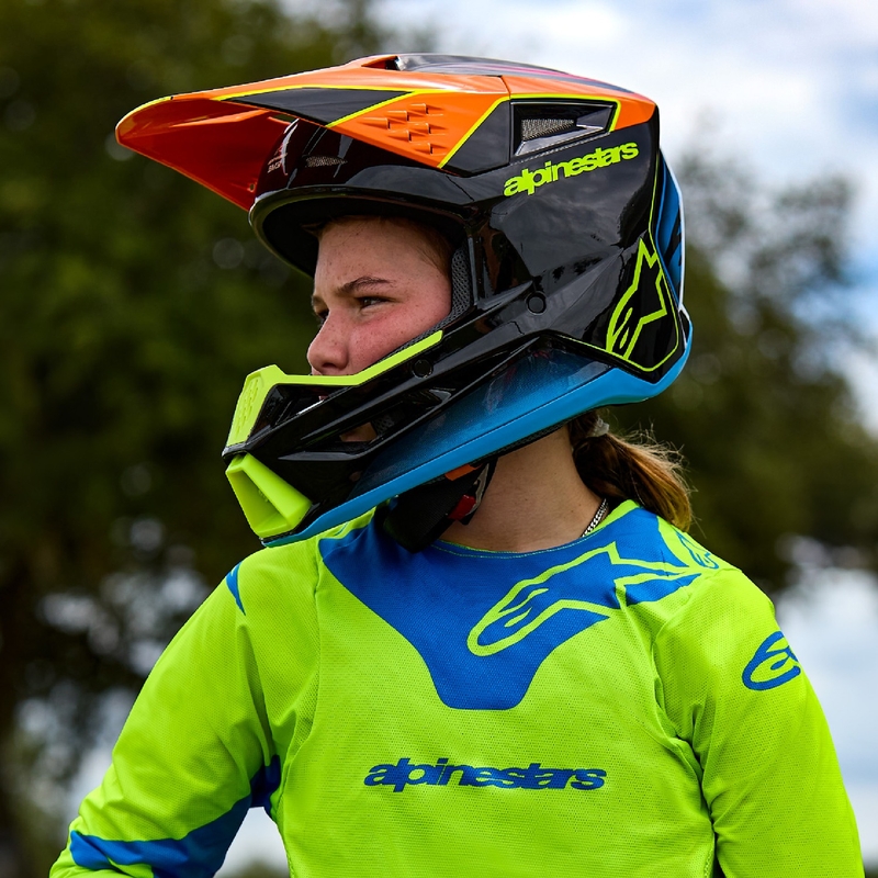 Casco da motocross per bambini Alpinestars S-M3 Solid Nero Opaco - II. qualità