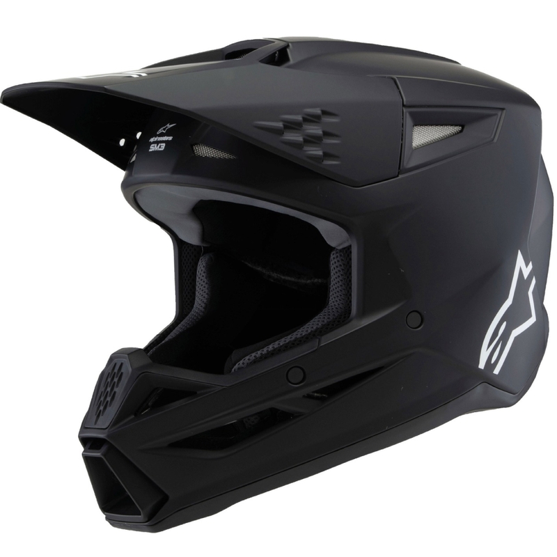 Casco da motocross per bambini Alpinestars S-M3 Solid Nero Opaco - II. qualità
