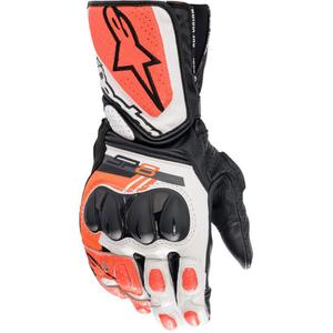 Guanti da moto Alpinestars SP-8 bianco-rosso fluo-nero
