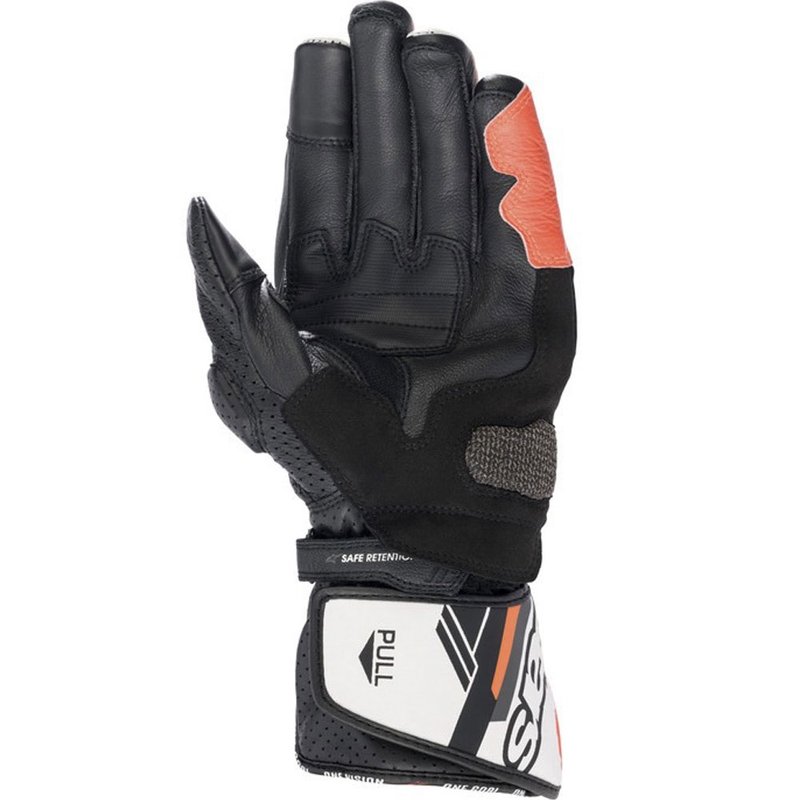 Guanti da moto Alpinestars SP-8 bianco-rosso fluo-nero