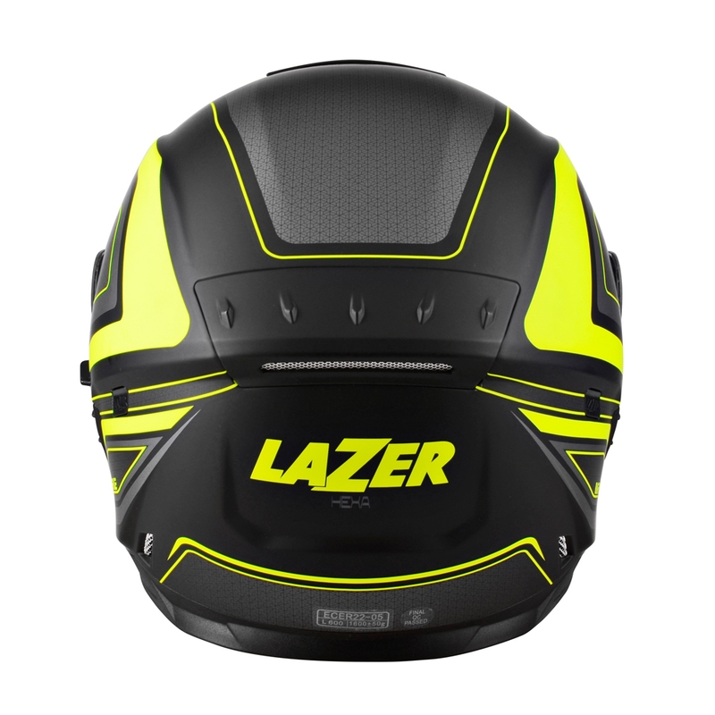 Casco moto integrale Lazer Rafale Hexa nero-giallo fluo Saldi