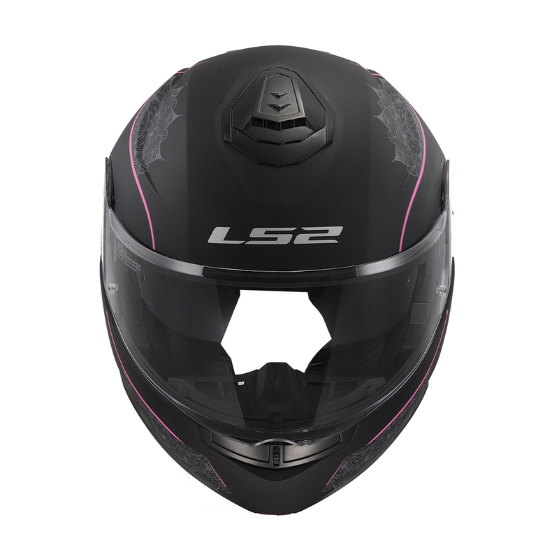 Casco modulare LS2 FF908 Strobe II Lux nero-rosa