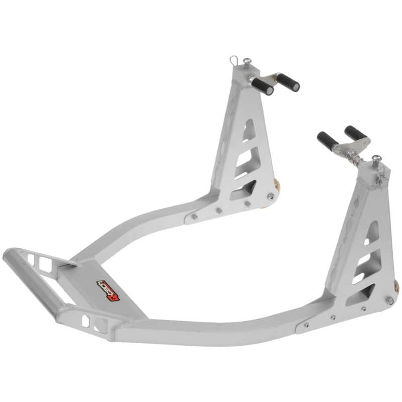 Cavalletto moto Q-TECH anteriore in alluminio argento