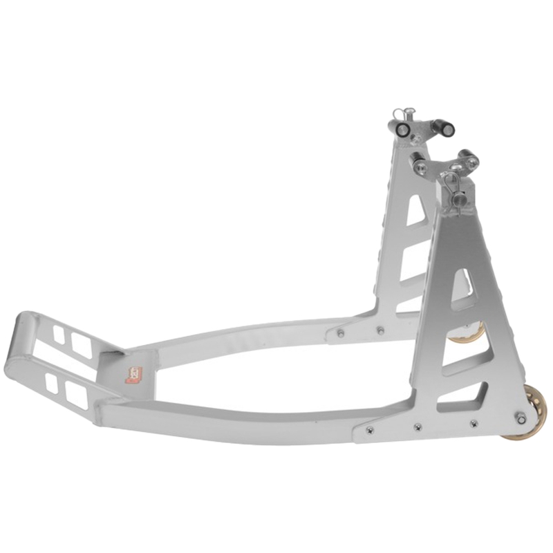 Cavalletto moto Q-TECH anteriore in alluminio argento