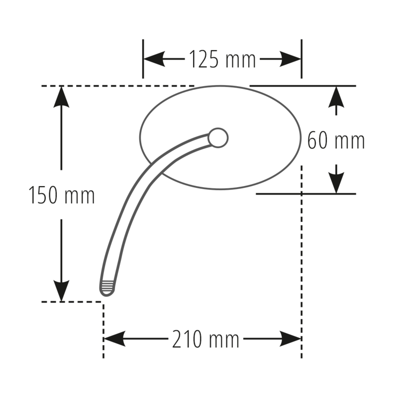 Specchietto retrovisore Highsider Smart Oval sinistro/destro nero