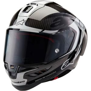 Casco integrale da moto Alpinestars Supertech R-10 Element Carbon argento-nero