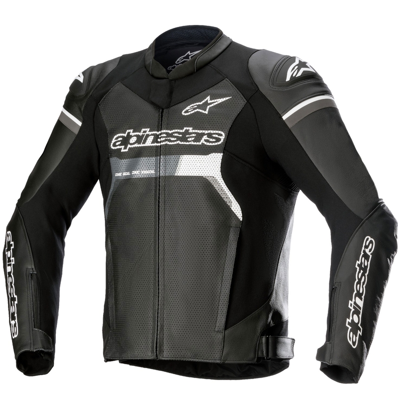 Giacca da moto in pelle Alpinestars GP Force Airflow nera