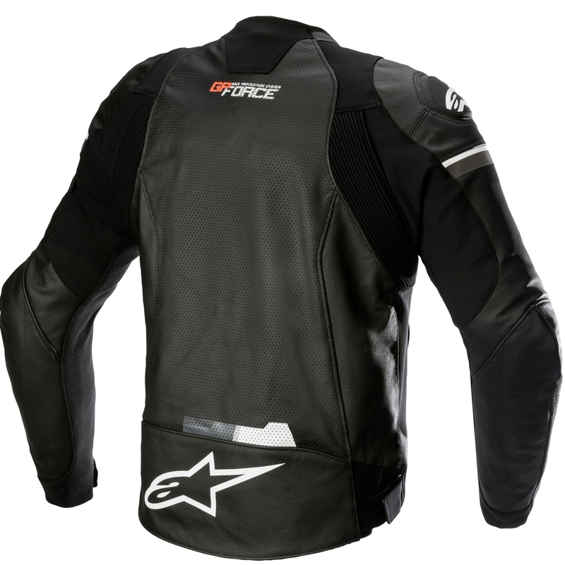 Giacca da moto in pelle Alpinestars GP Force Airflow nera
