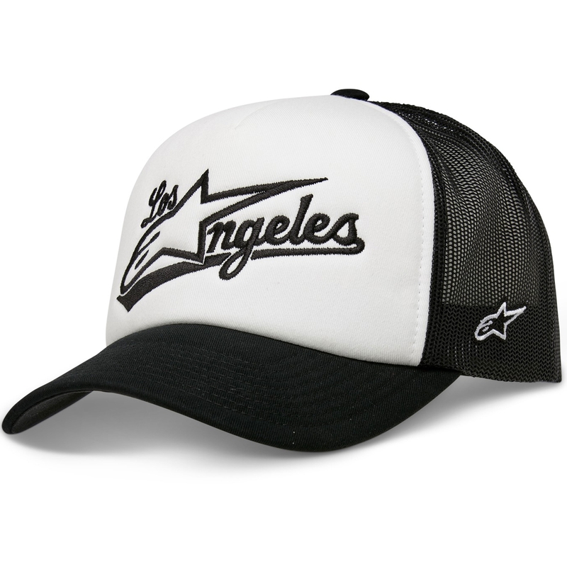 Cappellino da camionista Alpinestars Los Angeles Foam bianco-nero