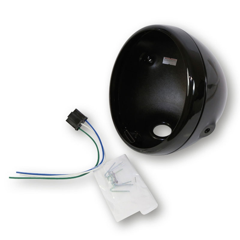 Alloggiamento del faro anteriore Highsider Smart Reno da 7 pollici, nero lucido