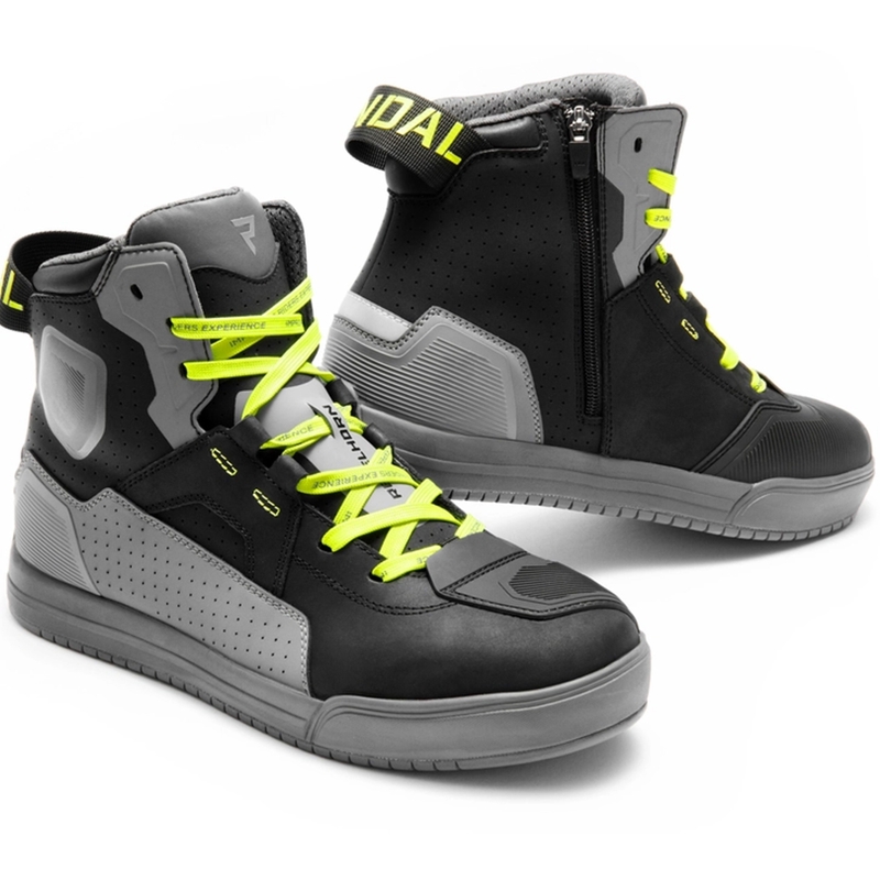 Stivali da moto Rebelhorn Vandal II nero-grigio-giallo fluo