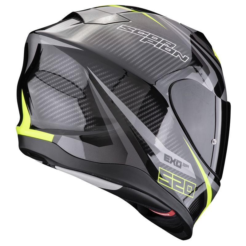 Casco integrale da moto Scorpion EXO-520 EVO AIR TERRA nero-argento-giallo fluo Saldi