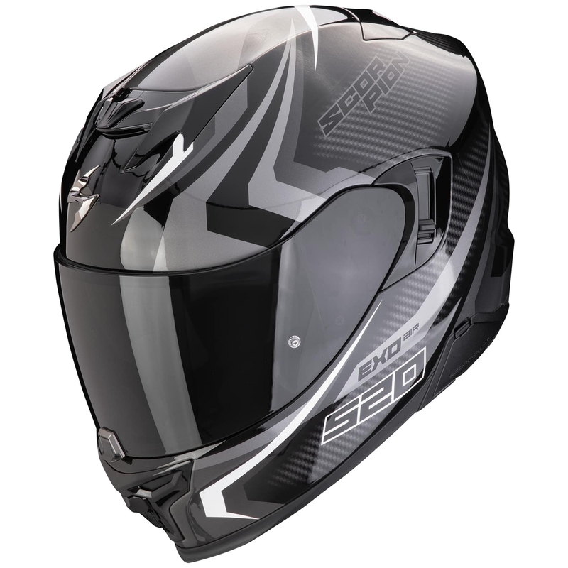 Casco integrale da moto Scorpion EXO-520 EVO AIR TERRA nero-argento-bianco Saldi