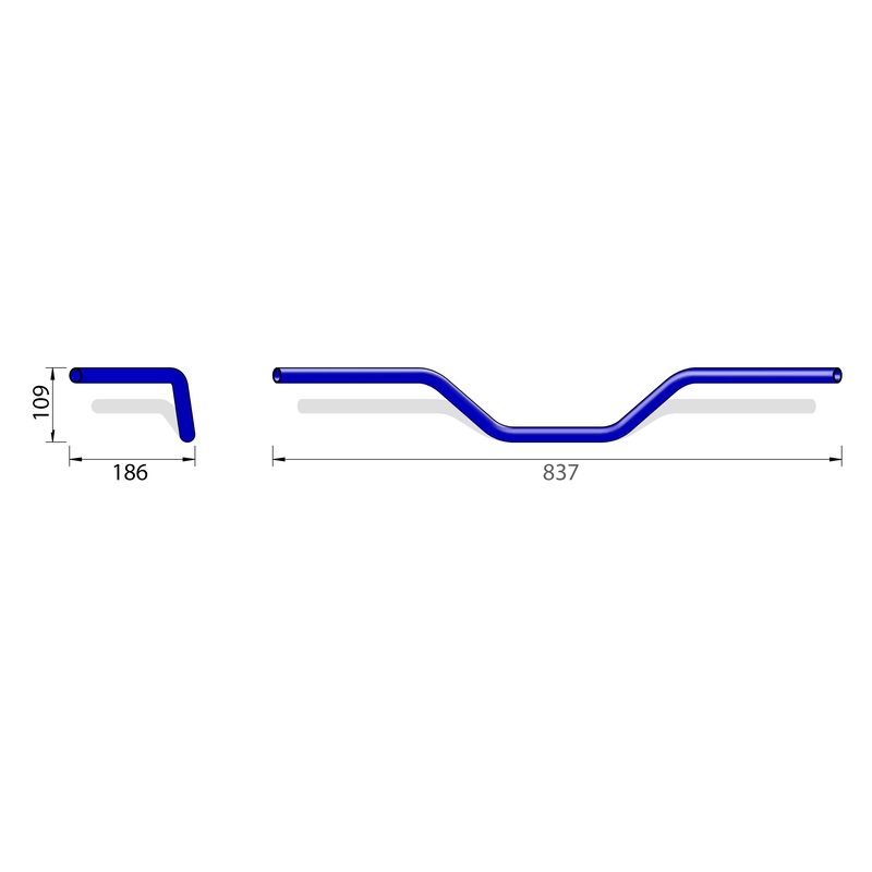 Manubrio per moto Highsider Pro Flat Track L14 7/8 pollici cromato