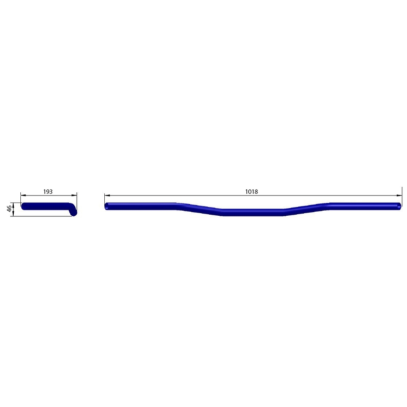 Manubrio per moto Highsider Pro Wide Bar L11 1&quot; pollici, 95 mm cromato