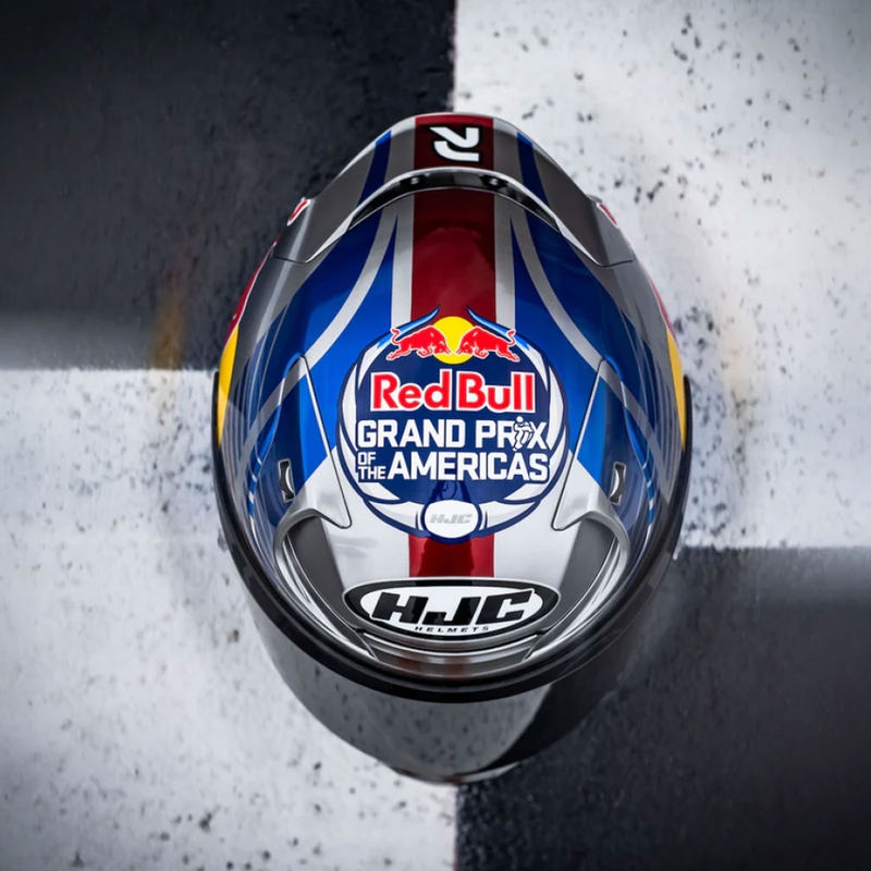Casco integrale da moto HJC RPHA 12 Red Bull Austin GP II MC21 blu-grigio