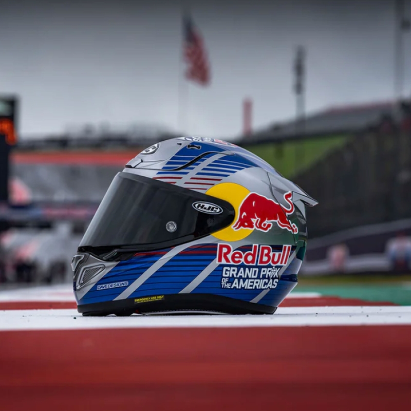 Casco integrale da moto HJC RPHA 12 Red Bull Austin GP II MC21 blu-grigio