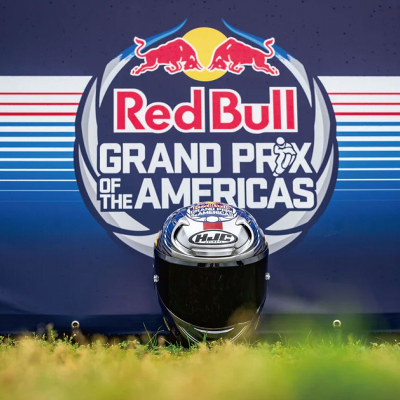 Casco integrale da moto HJC RPHA 12 Red Bull Austin GP II MC21 blu-grigio