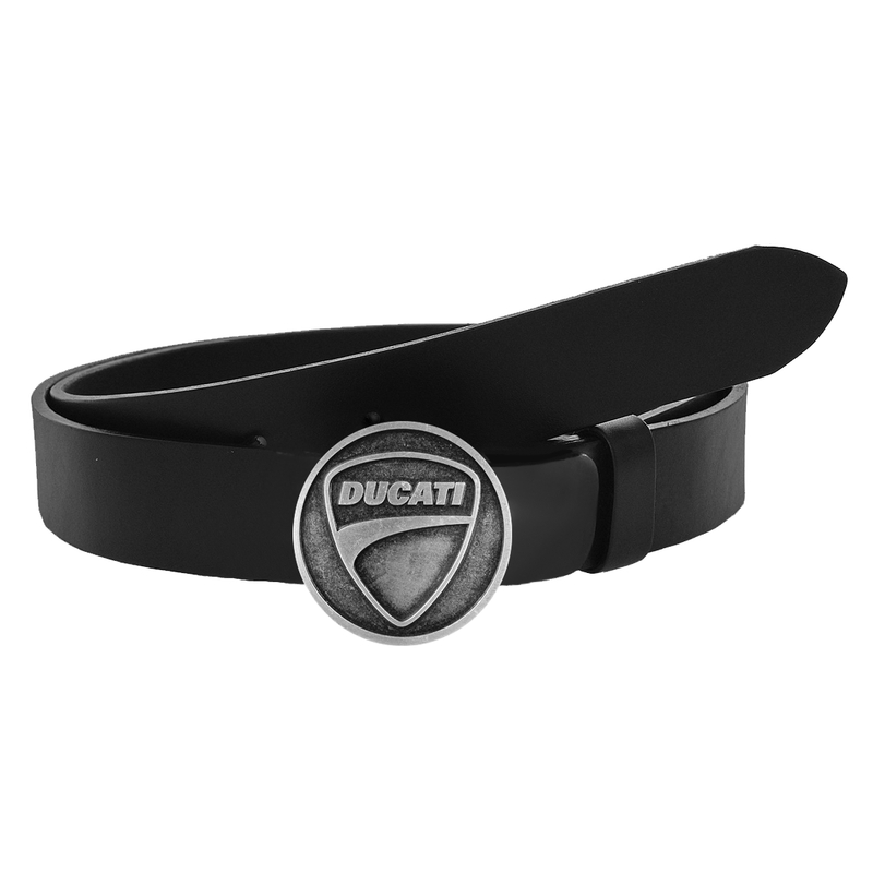 Cintura da moto in pelle con fibbia Ducati