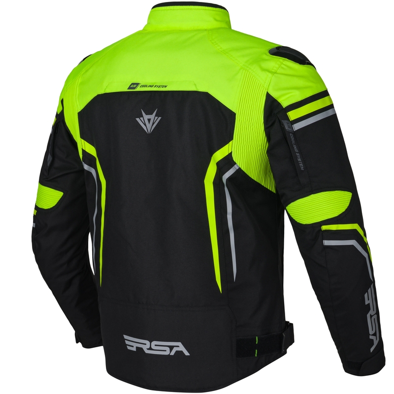 Giacca da moto RSA Compact 2 EVO nero-grigio-giallo fluo
